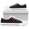 Skull Low Top Canvas Shoes 06 Women, Black/White - designfullprint