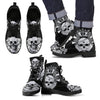 New Comfortable Lace Up Leather Skull Boots 005