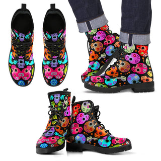 New Comfortable Lace Up Leather Skull Boots 003 - designfullprint