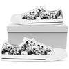 Skull Low Top Canvas Shoes 04 Women, White/Black - designfullprint