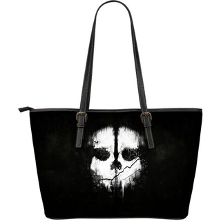 Skull Large Leather Handbag - designfullprint