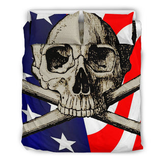 Flag Skull Beige Bedding Set