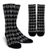 Skull Madness (White) Crew Socks - designfullprint