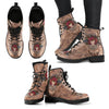 Deer Skull New Comfortable Lace Up Leather Boots 001 - designfullprint