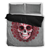 Red Mandala Skull Bedding Set