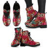 Sugar Skulls Cat Women's Leather Boots - designfullprint