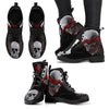New Comfortable Lace Up Leather Skull Boots - Skull Blindfolded 010 - designfullprint