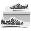 Skull Low Top Canvas Shoes 03 Women/Men, Black/White - designfullprint