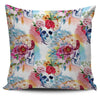 Pink Flower Skull Pillow Cover - designfullprint