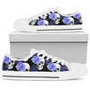 Skull Low Top Canvas Shoes 07 Women, Black/White - designfullprint