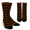 Skull Madness (Orange) Crew Socks - designfullprint