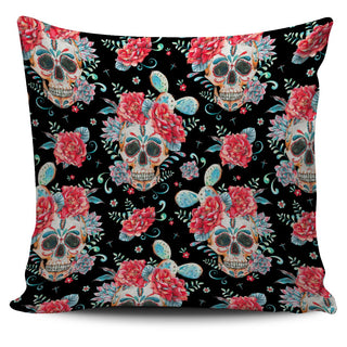 Black Red Skull Pillow Cover - designfullprint