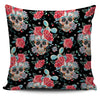 Black Red Skull Pillow Cover - designfullprint