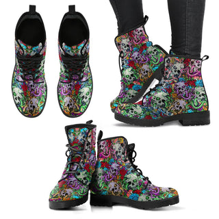 Sugar Skull Octopus Women's Handcrafted Premium Boots