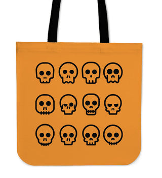 Skull Madness (Orange) Tote Bag - designfullprint