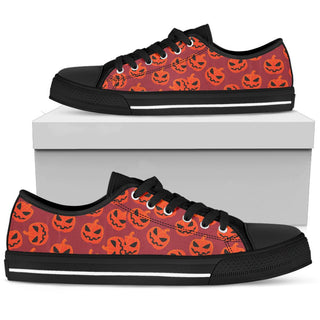 Blk & Red Pumpkin Women's Low Top - designfullprint