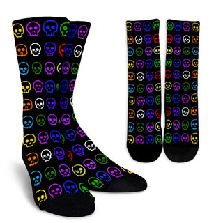 Skull Madness (Colorful) Crew Socks - designfullprint