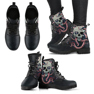 Octopus Skull Handcrafted Boots