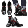 New Comfortable Lace Up Leather Skull Boots - Skull Blindfolded 010 - designfullprint