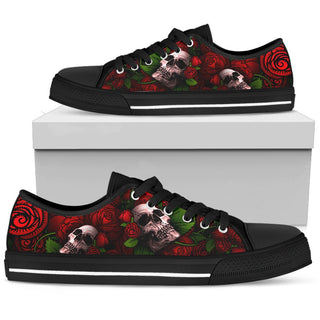 Women's Low Top Skull Shoe Red
