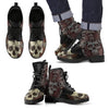 New Comfortable Lace Up Leather Skull Boots 001 - designfullprint
