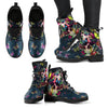 Butterfly Skull Women's Leather Boots - designfullprint