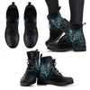 New Comfortable Lace Up Leather Boots- Wolf and Green Light 002 - designfullprint