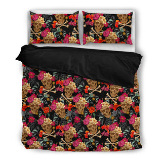 Flowers and Skulls Style 2 Bedding Set