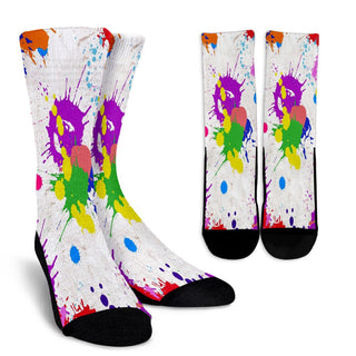 Splatter Paint Crew Socks - designfullprint