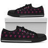 Skull Low Top Canvas Shoes 06 Women, Black/White - designfullprint