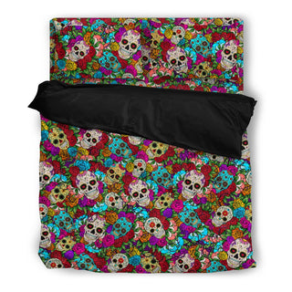 Skull & Flowers Duvet Bedding Set