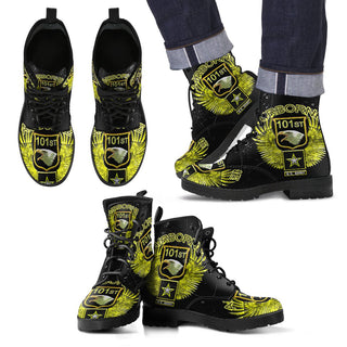 Real Leather Comfortable Lace Up Boots - 101st AIRBORNE Paratroopers Air Force (Men & Women Size) 001 - designfullprint