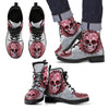 Red Skull Men's Leather Boots - designfullprint