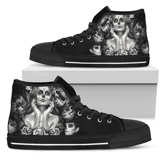 Sugar Skull High Top Shoes - designfullprint