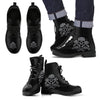 Men's Leather Boots - Skull & Cross Guns - designfullprint