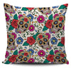 Green White Skull Pillow Cover