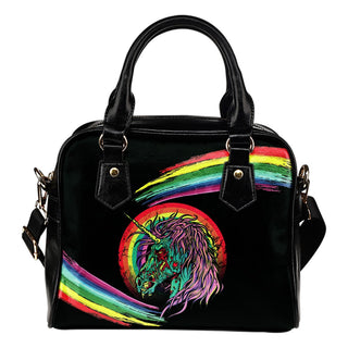 Unicorn Skull Leather Shoulder Bag 002 - designfullprint