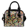 Sugar Skull Collage Shoulder Handbag - designfullprint