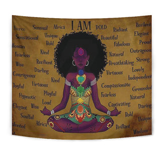 Black American Gift Black Girl Unique Proud Beautiful Music Custom Name Tapestry LN