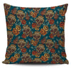 Green Roses Skull Pillow Cover