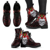 Skull With Roses Women's Leather Boots - designfullprint