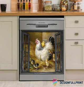 Hen And Chicken Family Decor Kitchen Decor Dishwasher Cover HG Gift For Farmer