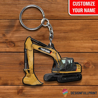 Customized Your Name Love Excavator Keychain HG
