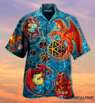 Gift For Dragon Lover Dragon Playing Dice Unisex Hawaii Shirt LN
