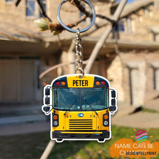 School Bus Name Personalized Key Chain HG