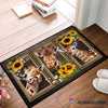 Lovely Giraffe Cute Smile Sunflower Welcome To My Area Doormat NHD
