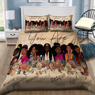 Black Pride God Says You Are Unique Special Important Girls Black Girls Black Women Black Queen Bedding Sets HG Black And Proud 365