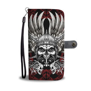 Skull Art Phone Wallet Case - designfullprint