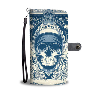 Skull Art Phone Wallet Case 03 - designfullprint
