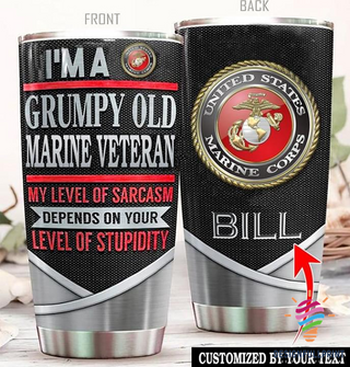 Gift For Veteran Lover Mürrischer Alter Marinekorps-Veteran Personalisierter Becher CH